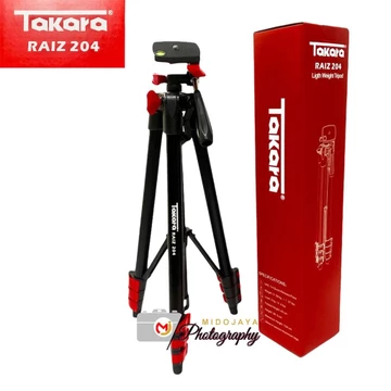 Tripod Takara RAIZ 204 Paket Free Holder Hp Remote Bluetooth Clip Tas