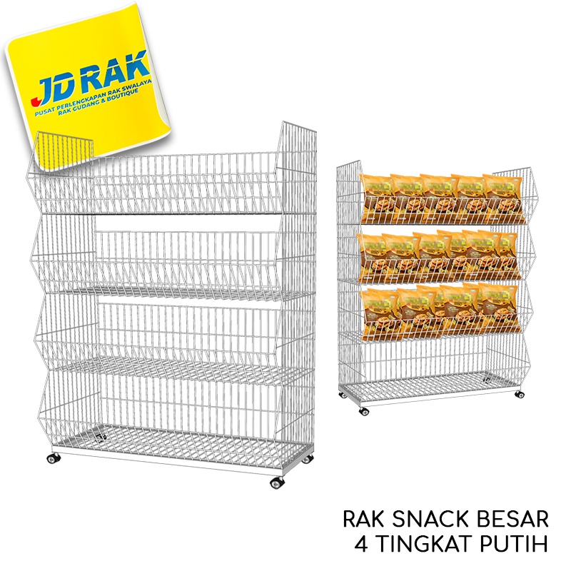 Jual Rak Snack Chiki/Rak Susun Display Pajangan Makanan Ringan/Rak