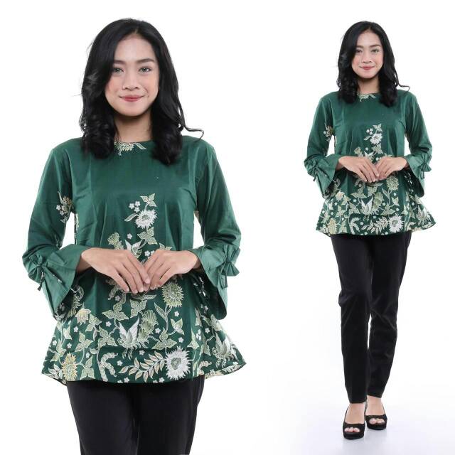 Jual Blouse Batik Wanita Baju Batik Atasan Batik Lengan Panjang Ukuran