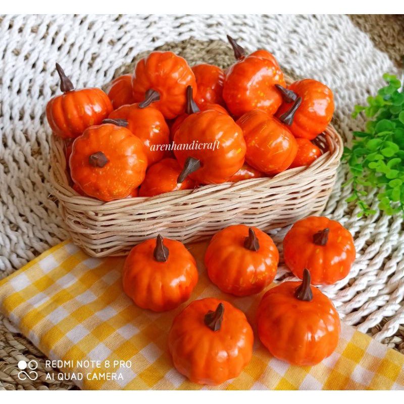 Jual ARENHANDICRAFT Artificial labu mini || properti foto || dekorasi ...