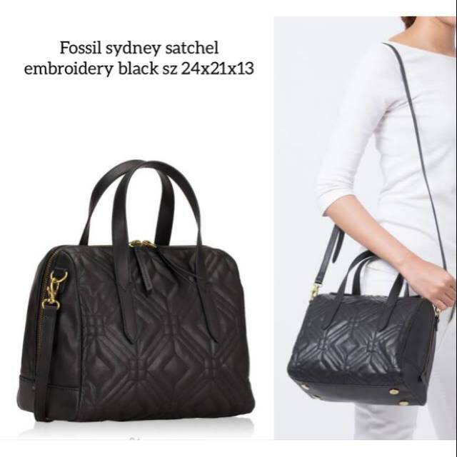 Jual F o s s i l sydney satchel embroidery black Shopee Indonesia