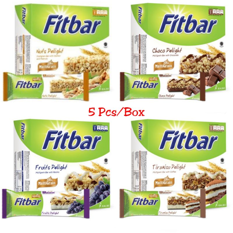 Jual Fitbar Multigrain 5 x 22 gram Nuts Delight / Choco Delight