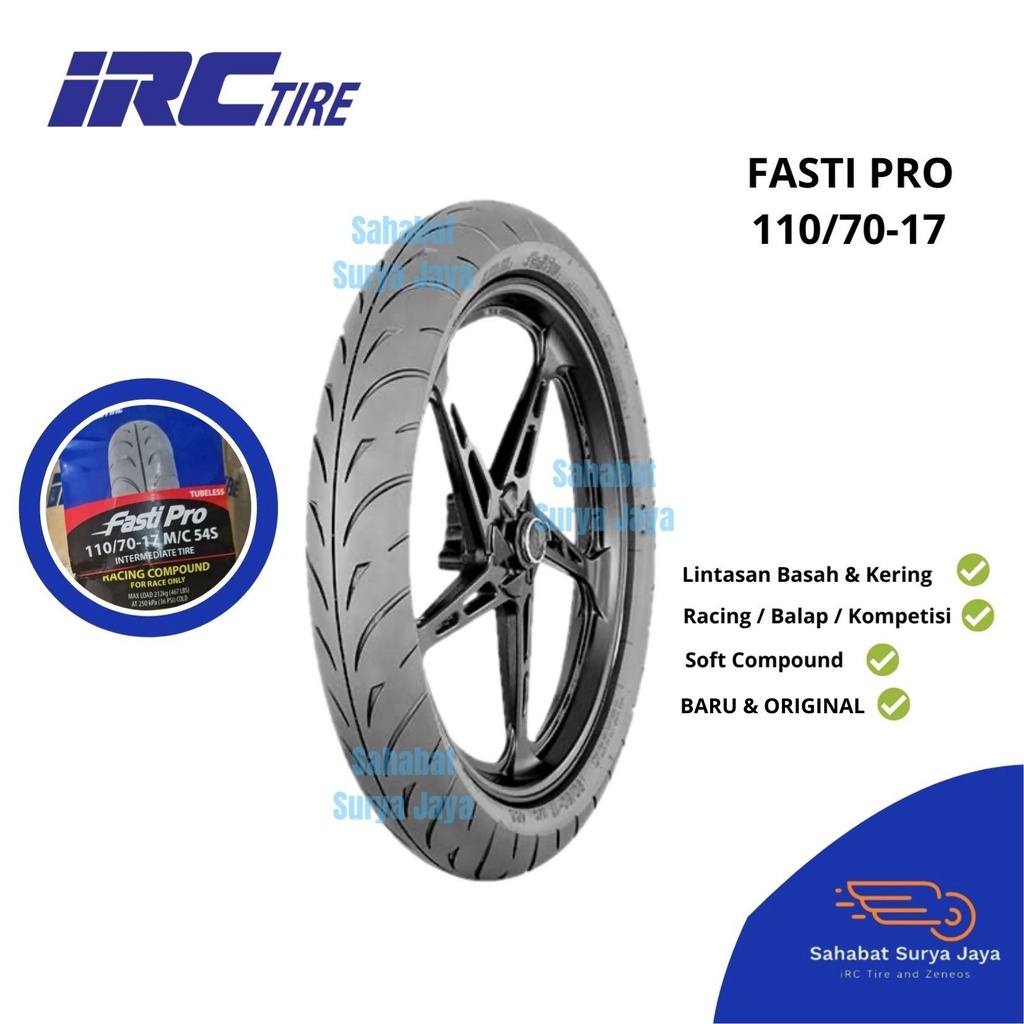 Jual Ban Motor IRC 110/70-17 FASTI PRO TUBELESS Ban Balap Sport Soft  Compound Racing | Shopee Indonesia
