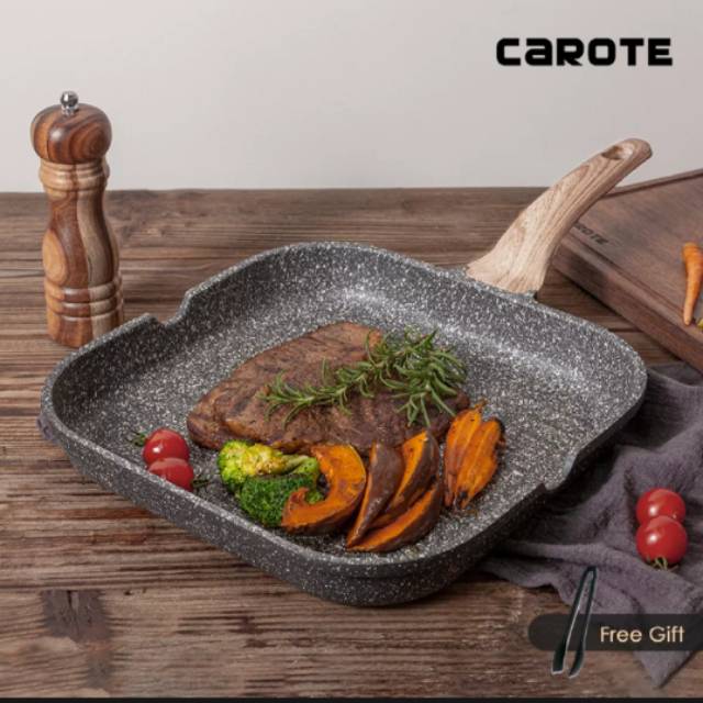 Jual CAROTE GRILL PAN 3 in 1 ANTI LENGKET - SWISSGRANITE COATED