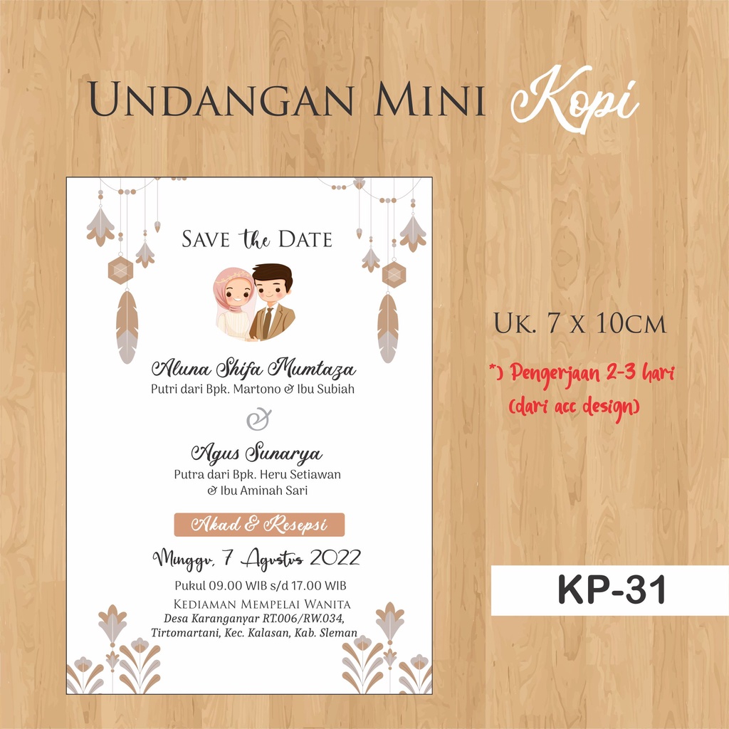 Jual (Seri 4) Undangan Kopi / Undangan Mini | Shopee Indonesia