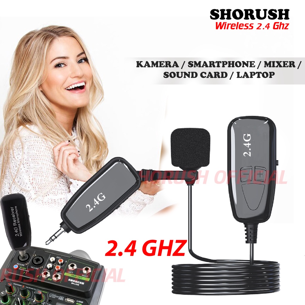 Jual Shorush 2.4Ghz Microphone Mic Clip On Wireless PRANK VLOG