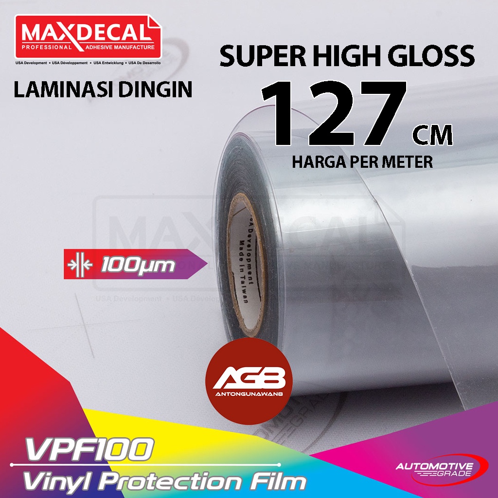 Jual [LEBAR 127] Sticker MAXDECAL VPF100 CLEAR HD Premium LAMINASI ...