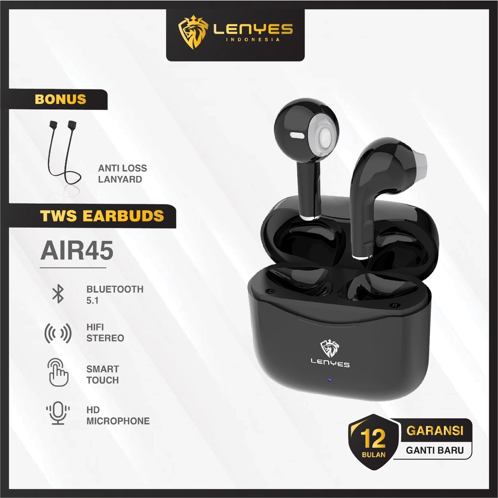 Jual LENYES AIR 45 TWS Wireless Bluetooth 5.1 high sound quality ...