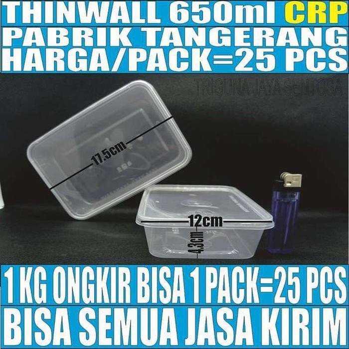 Jual Thinwall 650ml Pack Food Container Kotak Makan Persegi Panjang