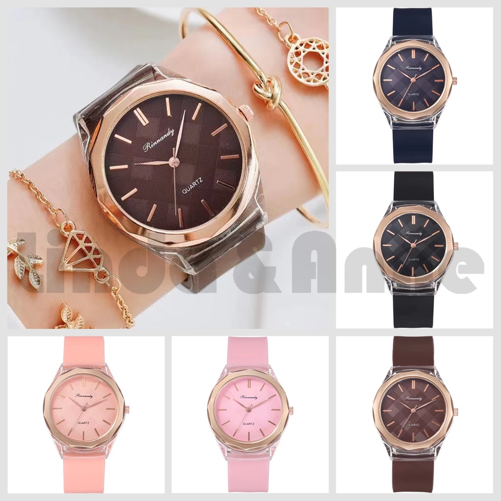 Jual [Bayar Di Tempat] Jam Tangan Wanita Karet Strap Analog Quartz