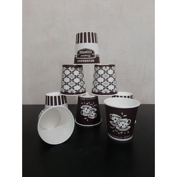 Jual Paper Cup Oz Paper Motif Gelas Kopi Kertas Isi Pcs