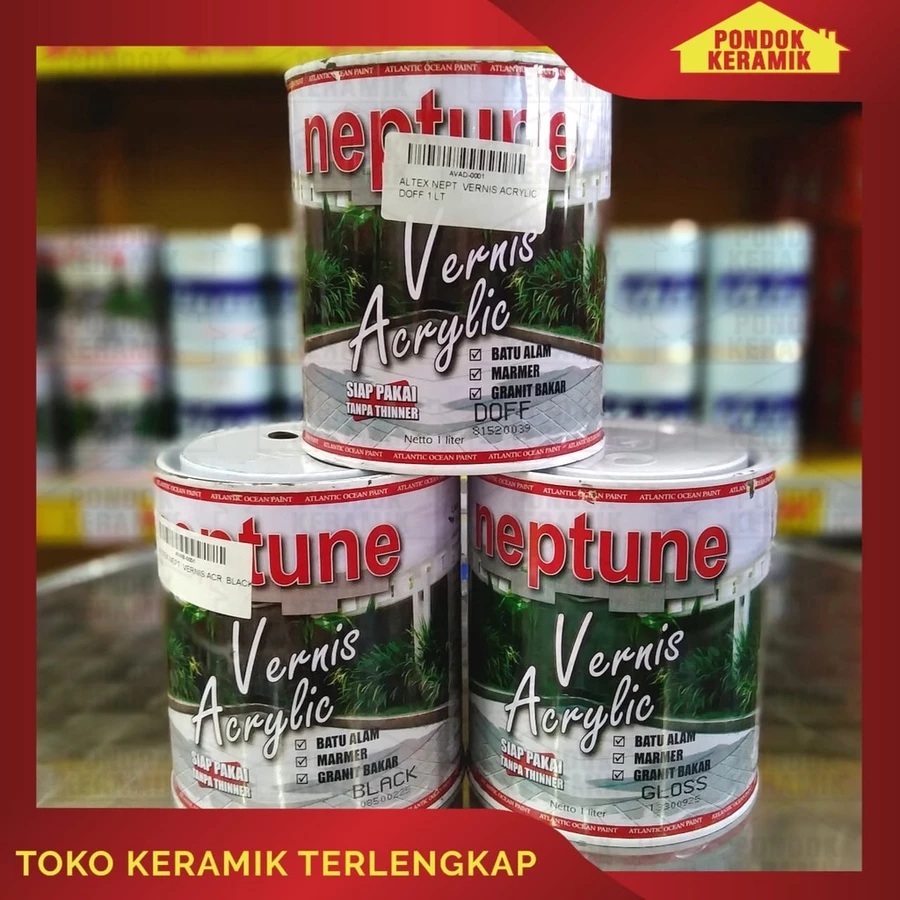 CAT PELAPIS BATU ALAM cat VERNIS PERNIS KILAP ALTEX NEPTUNE 1 LITER ( CLEAR GLOSS )