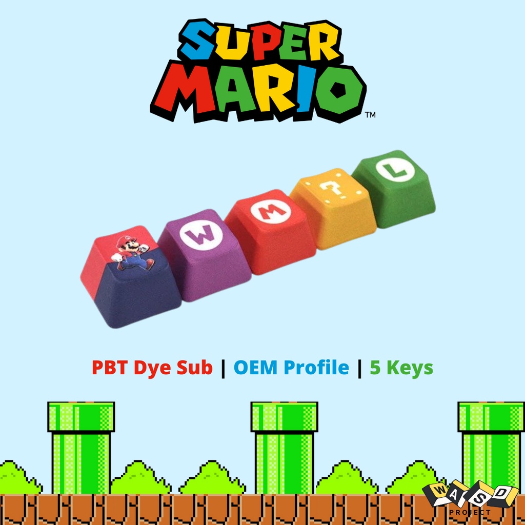 Jual Super Mario Replacement Keycaps | PBT Dye Sub | OEM Profile | 5 ...