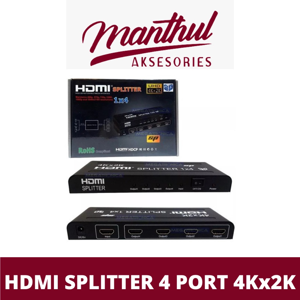 Jual Hdmi Splitter Port Kx K Hdmi Splitter X D Port Hdcp Xga