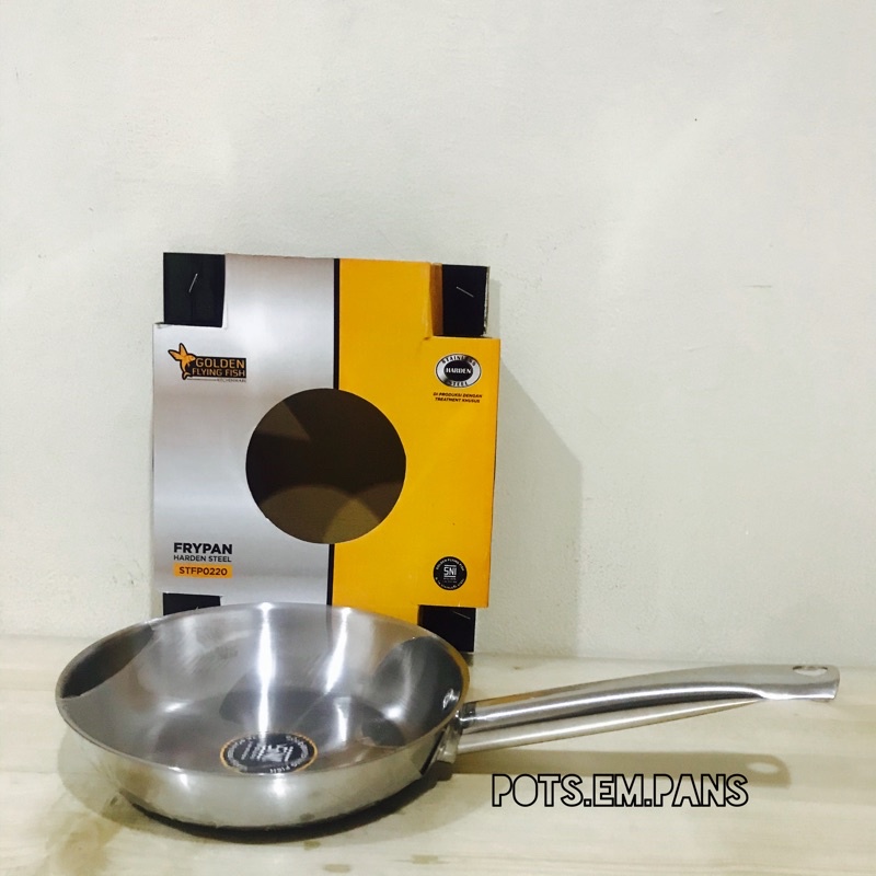 Jual Golden Flying Fish Fry Pan Stainless Harden Steel Anti Lengket ...