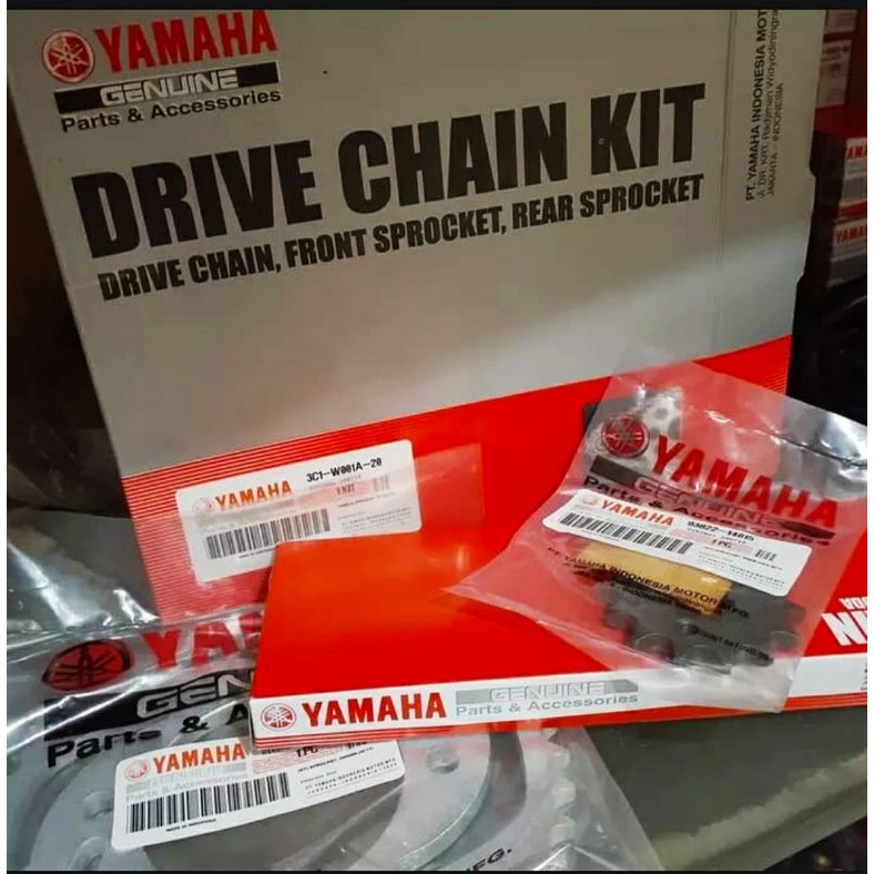 Jual ORIGINAL GEAR SET RANTAI RODA PAKET KOMPLIT YAMAHA VIXION OLD LAMA KODE PART 3C1