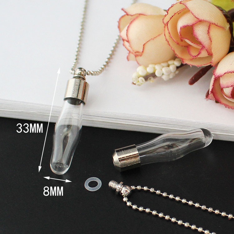 Jual Kze2pcs Glass Locket Urn Jewelry Cremation Jewelry Urn Necklace For Ashes Fillable Vials