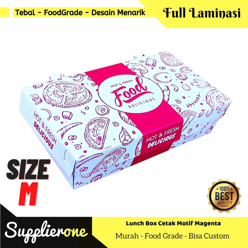 Jual Lunch Box Paper Cetak Motif L Paper Lunch Box Lunch Box Kertas