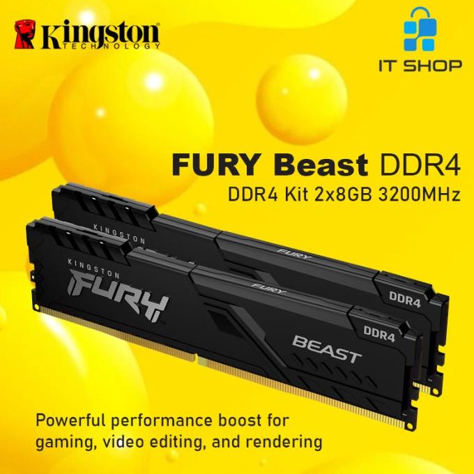 Jual Kingston Memory Module Long Dimm HyperX Furry 16GB 8x2 DDR4 3200 ...