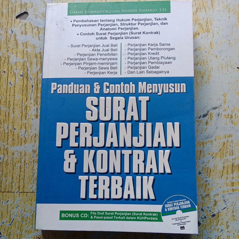 Jual Buku Panduan Dan Contoh Menyusun Surat Perjanjian & Kontrak ...