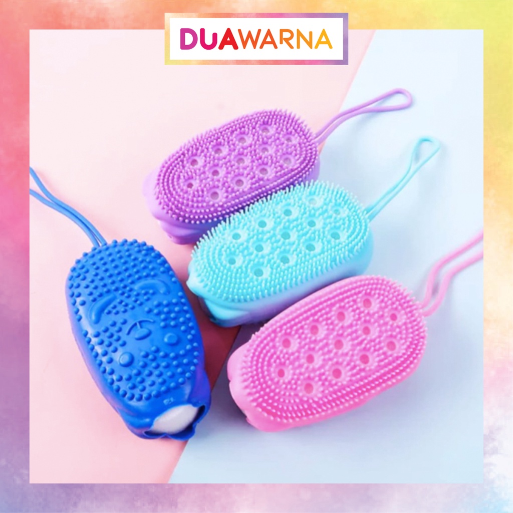 Jual DuaWarna Spons Mandi Silikon Spon Sponge Daki Brush Shower Spons
