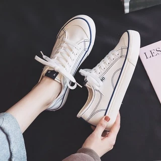 IDEALIFESHOES Sepatu Wanita Sneaker Putih Garis Biru Import Sport Sepatu Casual Korea Style Murah