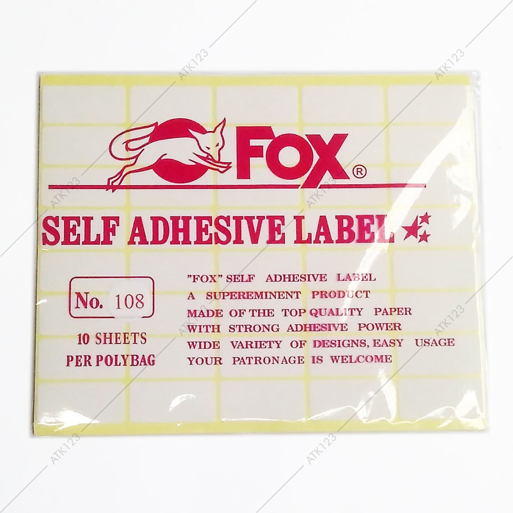 Jual Kertas / Label Stiker Fox No. 108 uk. 19 x 38 mm (Persegi Panjang ...