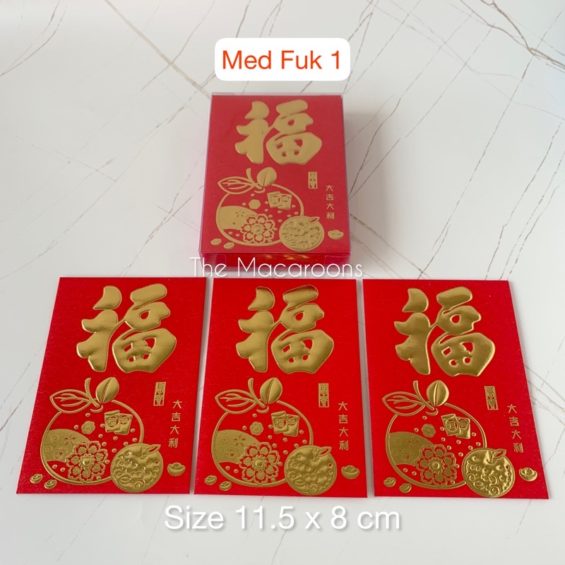 Jual Angpao Fuk Imlek Medium Amplop Imlek Fu Kemasan Mika Lembar