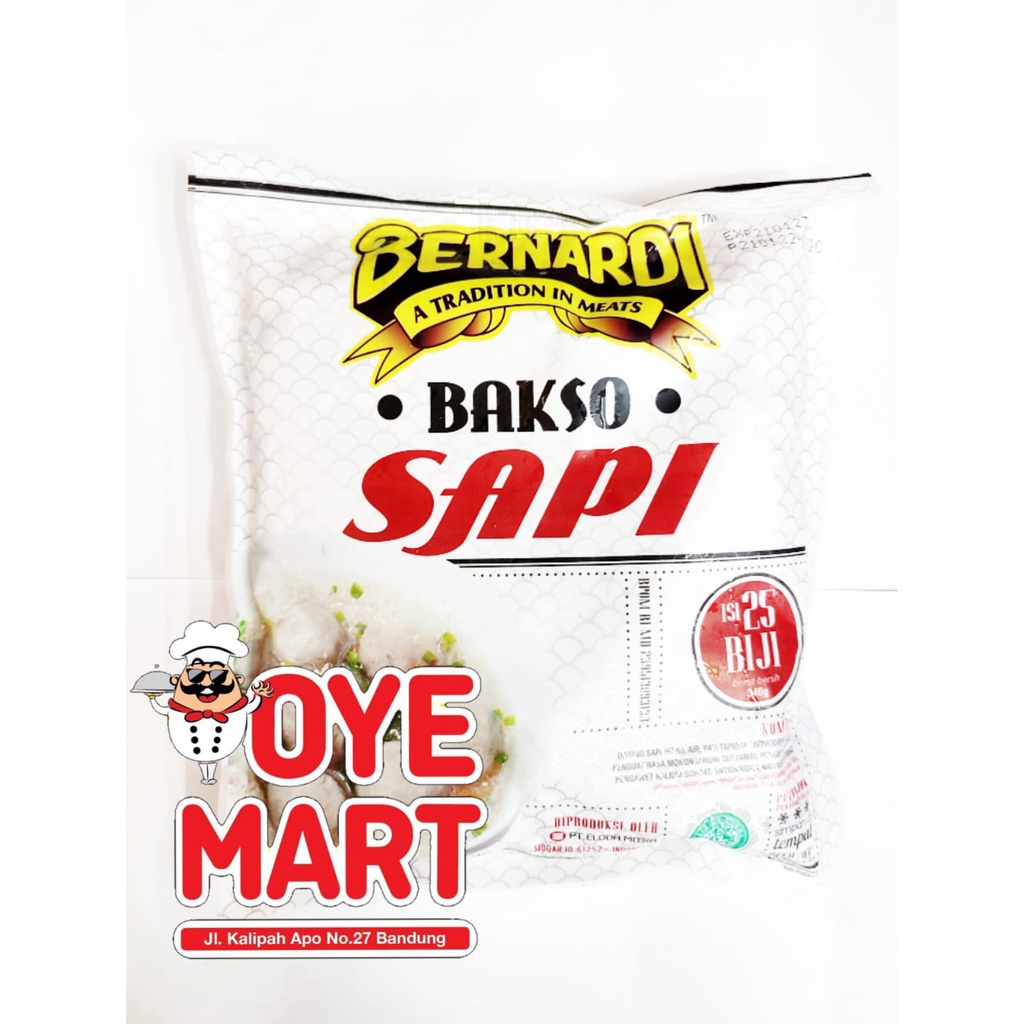 Jual Bernardi Bakso Sapi Besar 340gr Isi 25 Baso Sapi Besar Harga Promo