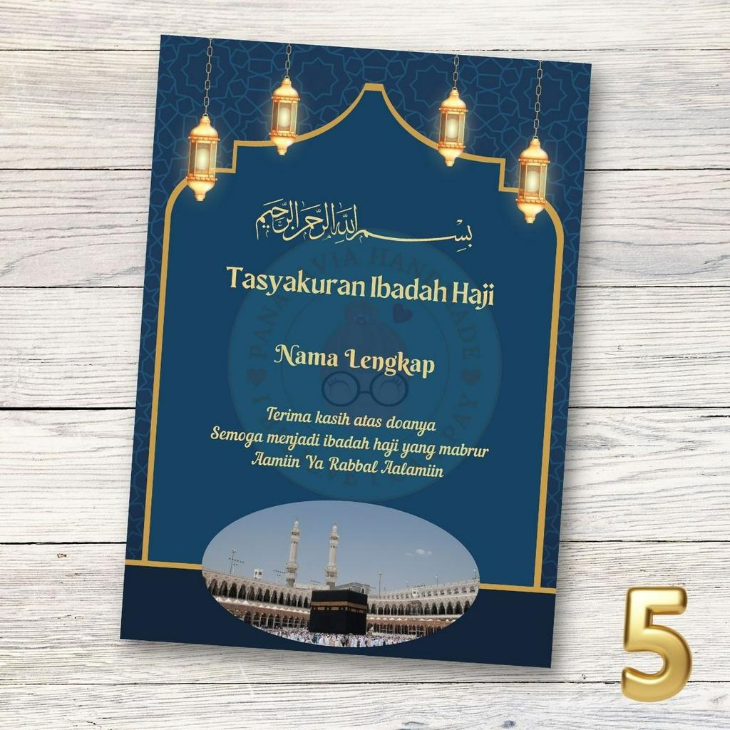 Jual Kartu Ucapan Tasyakuran Haji / Umroh & Stiker Ucapan Tasyakuran