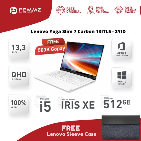 Jual Lenovo Yoga Slim 7 Carbon i5-1135G7 - RAM 8GB - SSD 512GB - 13.3