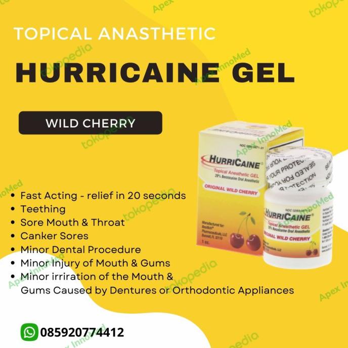 Jual Topical Anesthetic - Hurricaine Gel 1oz (20% Benzocaine) | Shopee ...