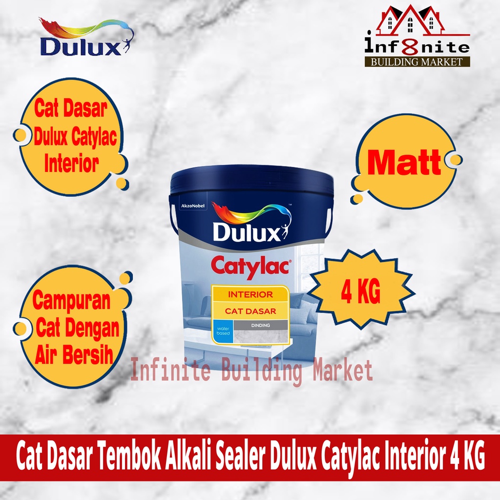 Jual Cat Dasar Dulux Catylac Interior Cat Dasar Tembok Alkali Sealer 4 Kg Shopee Indonesia 4582