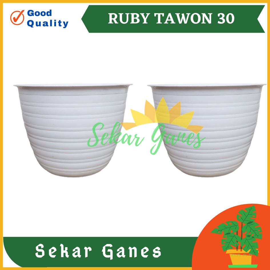 Jual POT BUNGA JM RUBY 30 PUTIH motif tawon mirip tawon pirus putih 30 ...