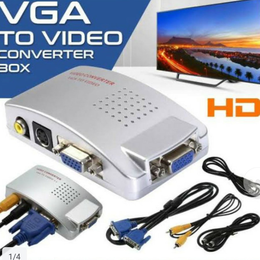 Jual Konverter VGA To RCA AV Video Audio Box Set | Shopee Indonesia