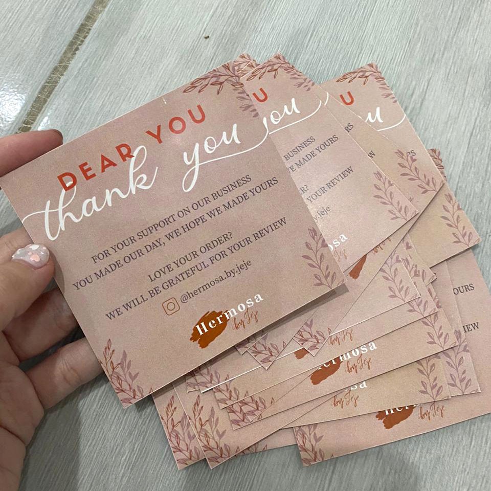 Jual Thank You Card Kartu Ucapan Terima Kasih Thx Card Olshop Custom Shopee Indonesia