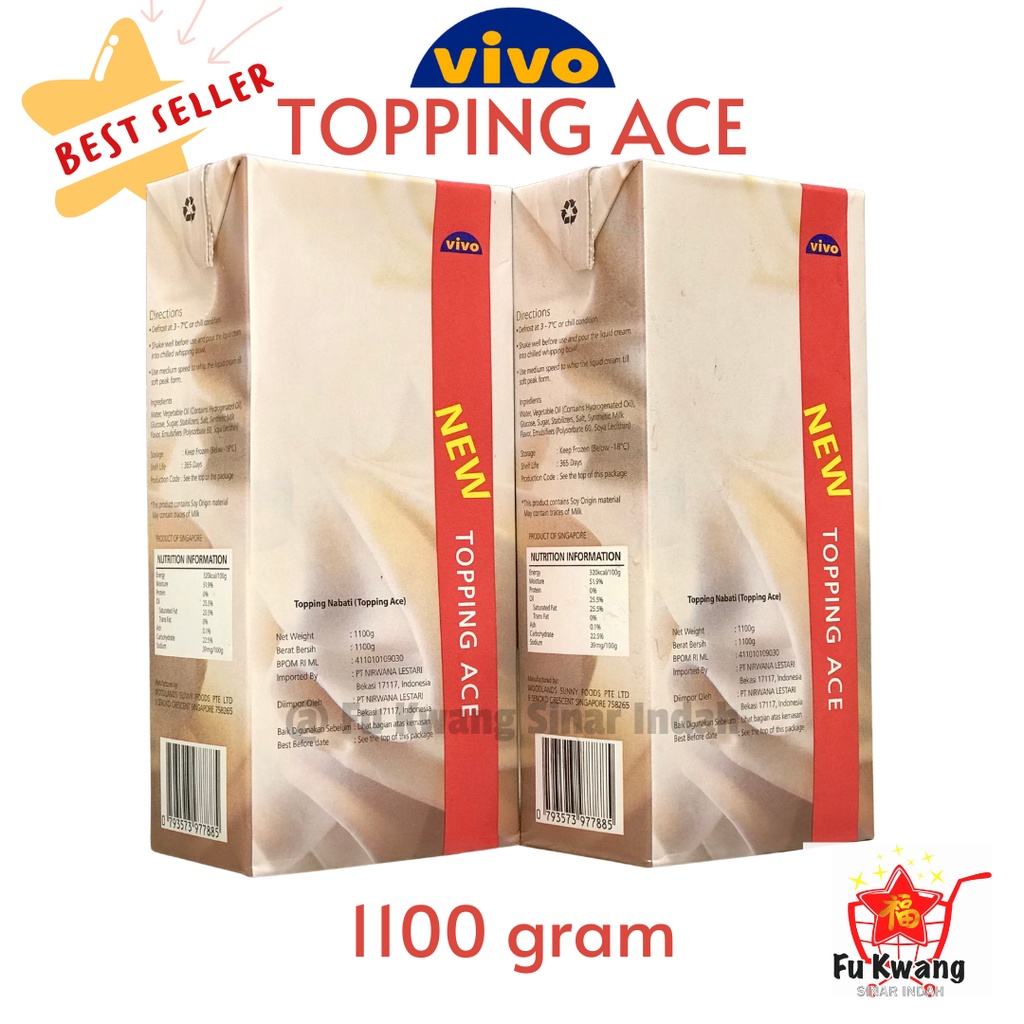 Jual Vivo Topping Ace / Whipping Cream Non Dairy / Topping Nabati ...