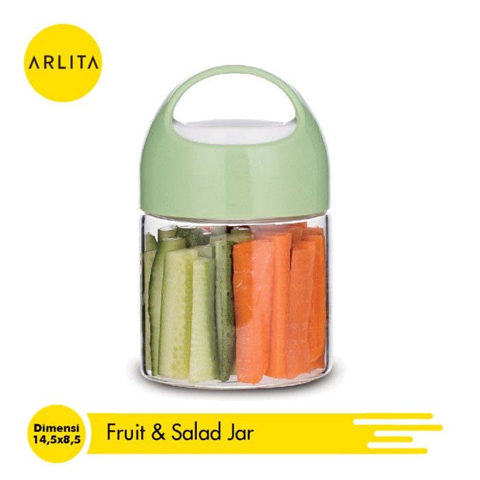 Jual Arlita Fruit & Salad Jar warna Hijau 350ml / Toples Buah & Salad ...