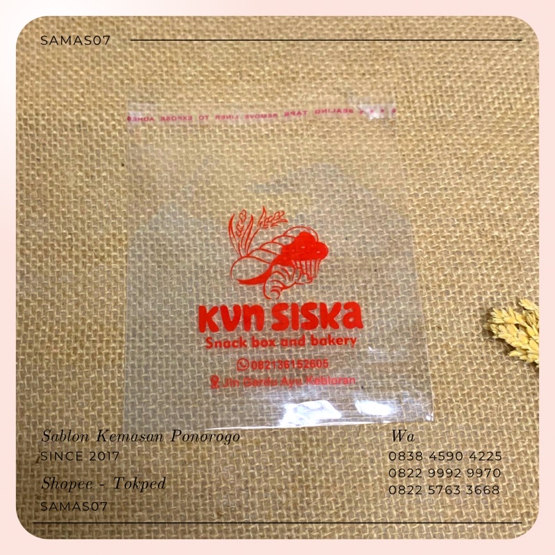 Jual Sablon Plastik opp 13x13 sablon 1000pcs, Sablon Plastik Opp Roti ...