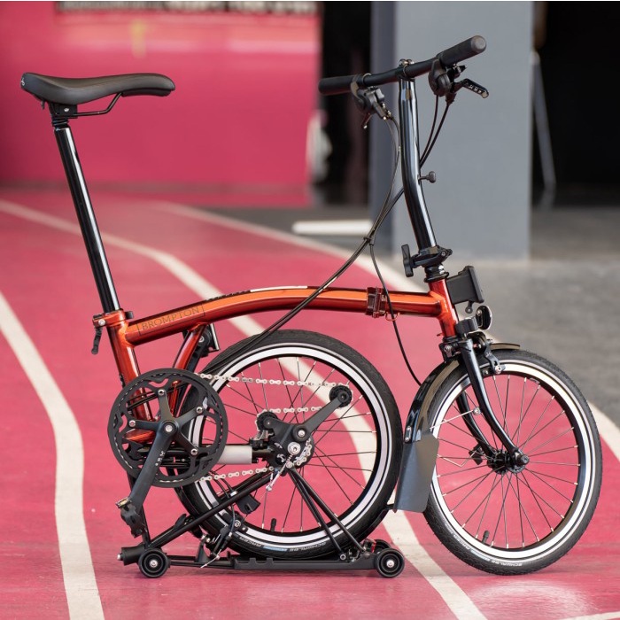 Jual Brompton C Line Black Edition S6R Flame Lacquer Low Rise Rear Rack ...
