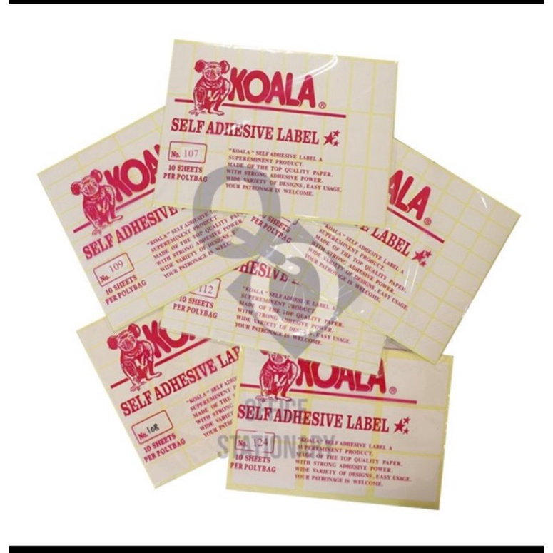 Jual Label Sticker Koala Label 99 103 121 107 108 109 111 112 123 ...