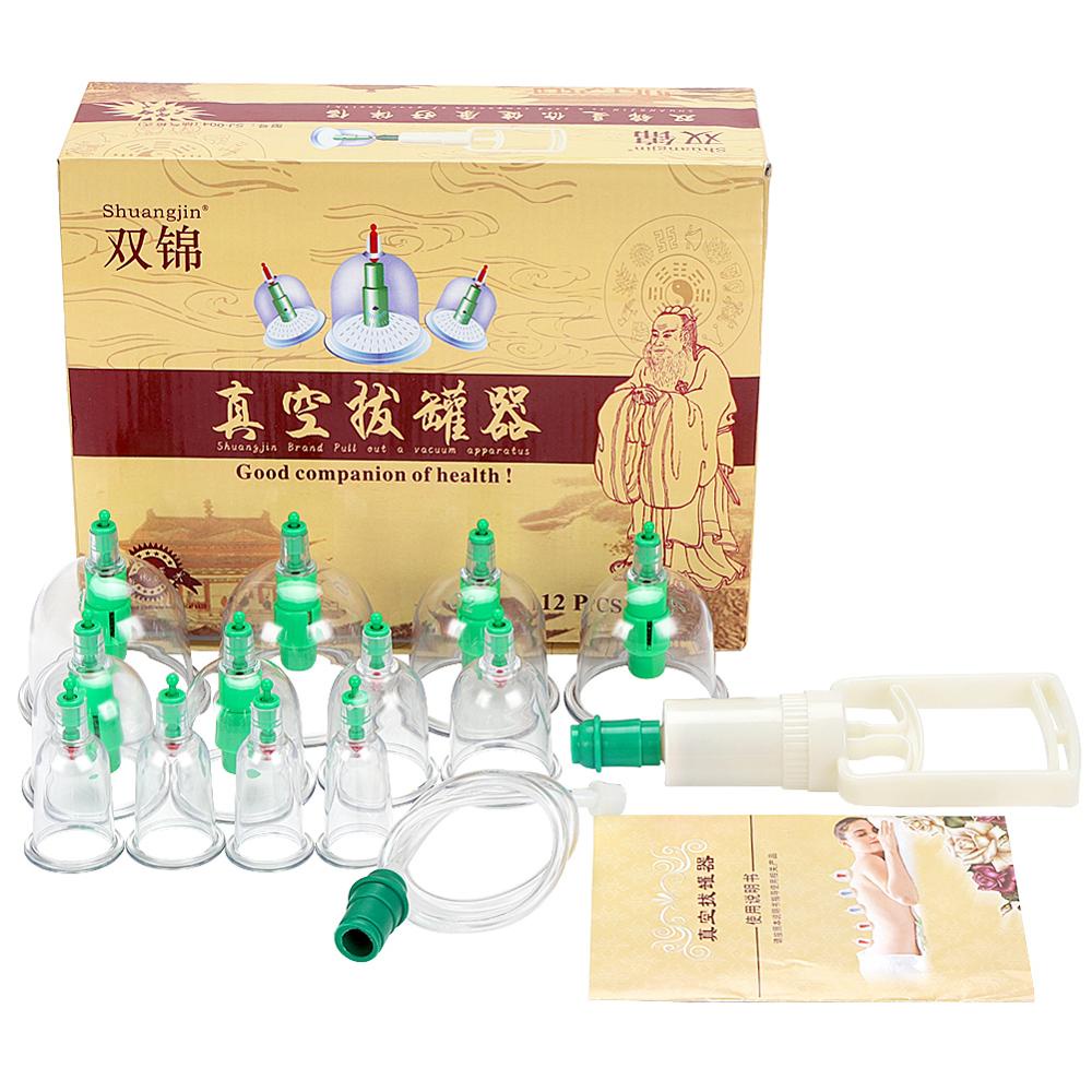 24 Cups Vacuum Cupping Set Massage Kit Acupuncture Suction Massager Pain Relief