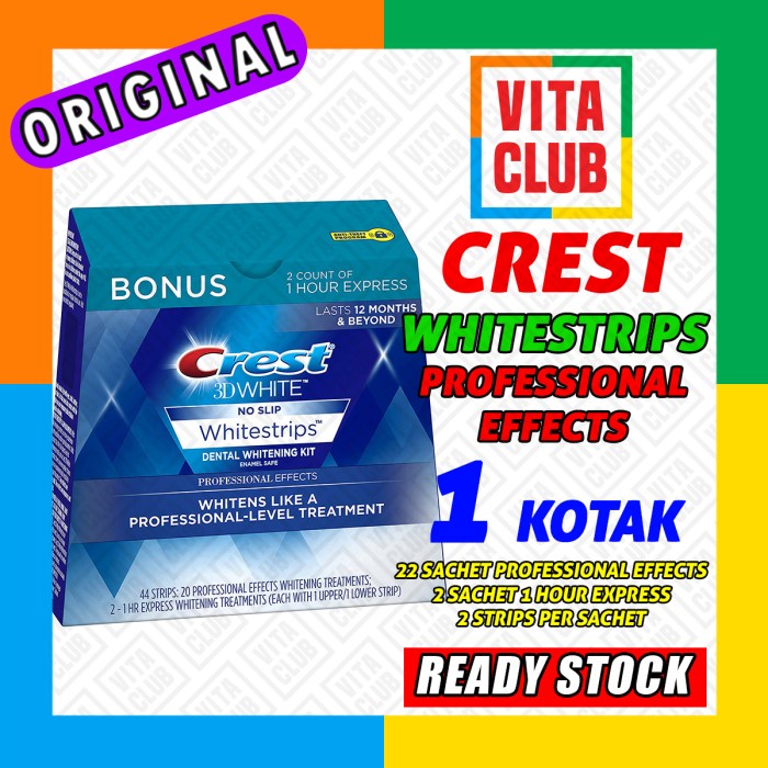 Jual Crest 3D White Whitestrips 1 Kotak Boks 22 Sachet Professional ...