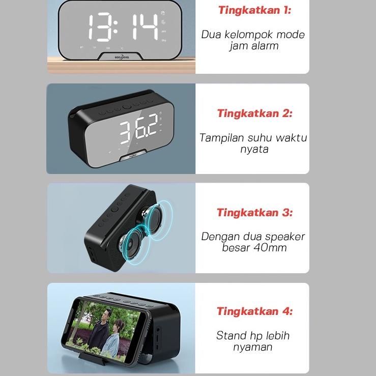 Jual Cek Disinigoojodoq LED Display Alarm Jam Bluetooth Portable Dan