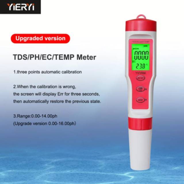 Jual Digital Water Tester PH - TDS - EC - Temperature Meter 4 in 1 ...