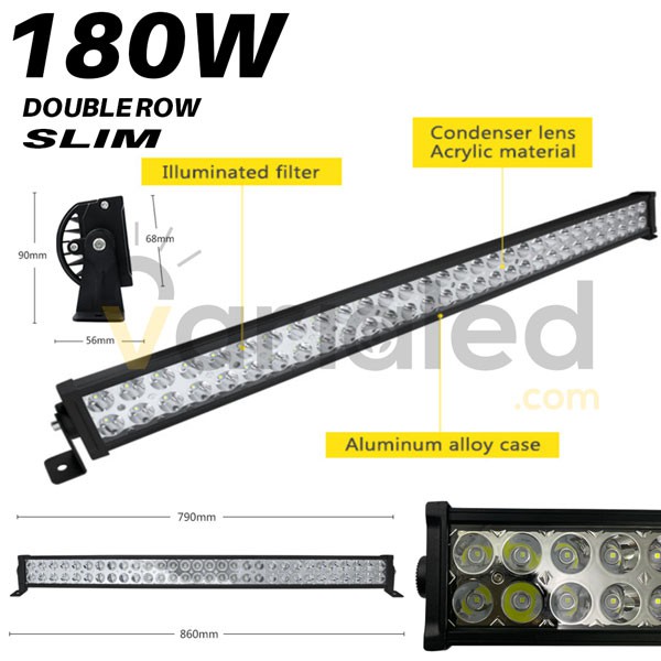 Jual SLIM LED BAR 180W 32 Inch 80 Cm Double Row 12V 24V Lampu Sorot ...