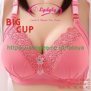 Jual LYDYLY Bra BH Busa Renda Tanpa Kawat Big Cup Besar