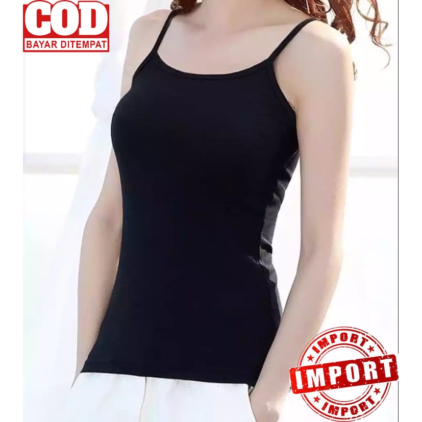 Tanktop Wanita XXL Tali Kecil Korean Spandex Nyaman