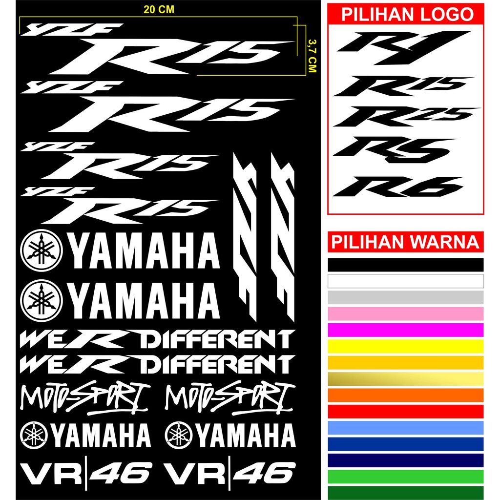 Jual Stiker Cutting Sticker Skotlite Body Motor - YAMAHA R SERIES - R1 ...