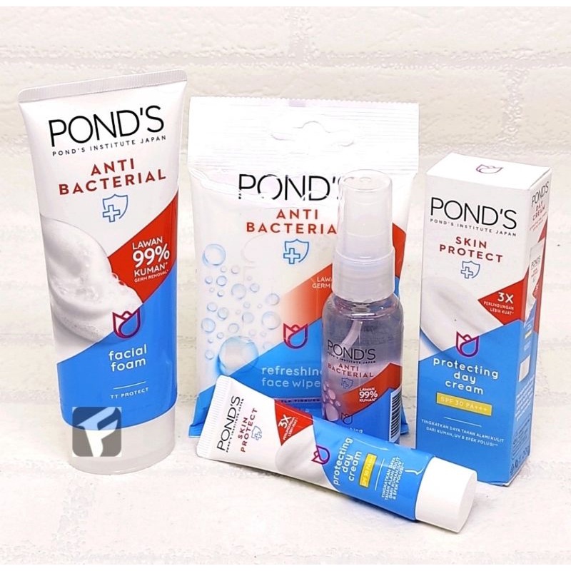 Jual Ponds Facial Foam Anti Bacterial 100gr / Day Cream 20gr / Face Mist 50mL Shopee Indonesia
